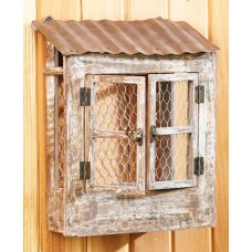 Rustic Wall Planter Chicken Wire Wood Metal Primitive Organizer Holder Farmhouse   163202060536